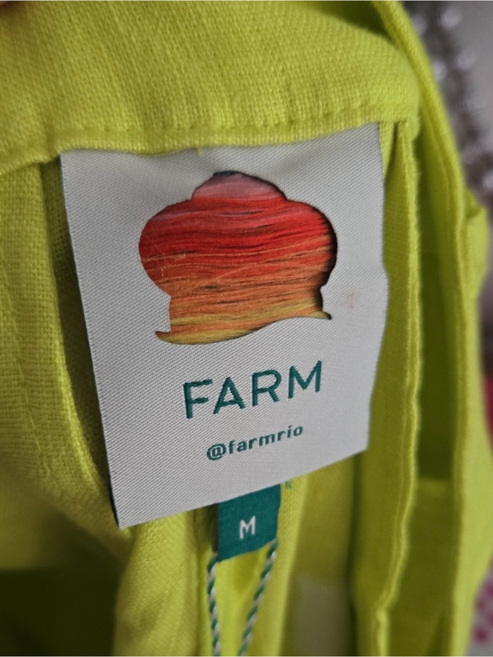 NWT FARM Rio High-Waist Linen Wide-Leg Pants in Lime 🍋🟩 🦜 - Picture 4 of 5